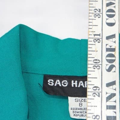 Sag Harbor Vintage Teal Green Blazer and Pleated Shorts Set Womens Large 90s - Thumbnail 7