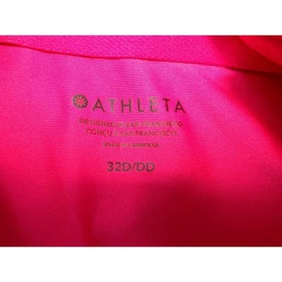 Athleta Womens Hot Pink V-Neck One Piece Swimsuit 32D/DD Adjustable Straps - Thumbnail 3