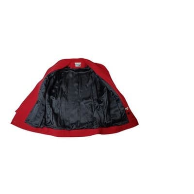 International Scene Red Wool Blend Jacket Button Front Pockets Made in Austria - Thumbnail 4