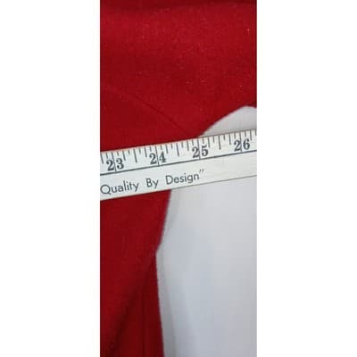 International Scene Red Wool Blend Jacket Button Front Pockets Made in Austria - Thumbnail 6