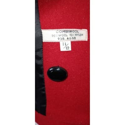 International Scene Red Wool Blend Jacket Button Front Pockets Made in Austria - Thumbnail 9
