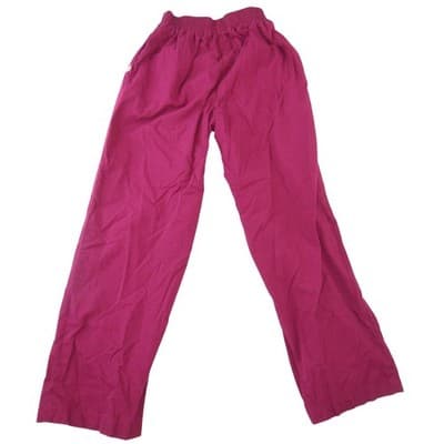 Womens Burgundy Elastic Waist Straight Leg Scrub Pants Medical Uniform Maroon - Thumbnail 3