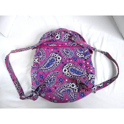 Vera Bradley Purple Paisley Quilted Cotton Backpack and Matching Wristlet Set - Thumbnail 2