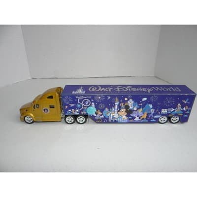 Disney World 50th Anniversary Semi Truck Trailer Gold Blue Mickey Friends 2736 - Thumbnail 3