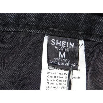 SHEIN Womens High Waisted Distressed Denim Shorts Washed Black Raw Hem Size M - Thumbnail 2