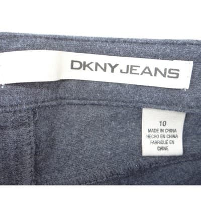 DKNY Jeans Womens Charcoal Gray Knit Skinny Pants Front Seam Zip Pockets Size 10 - Thumbnail 2