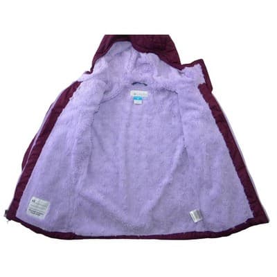 Columbia Girls Bella Cascade Hooded Quilted Puffer Jacket Purple M - Thumbnail 2