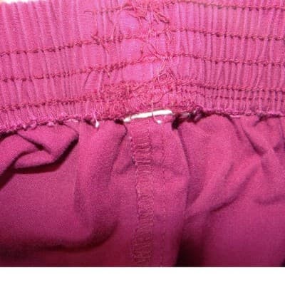 Womens Burgundy Elastic Waist Straight Leg Scrub Pants Medical Uniform Maroon - Thumbnail 2