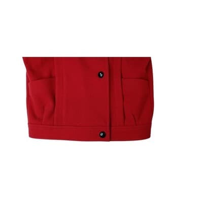International Scene Red Wool Blend Jacket Button Front Pockets Made in Austria - Thumbnail 5
