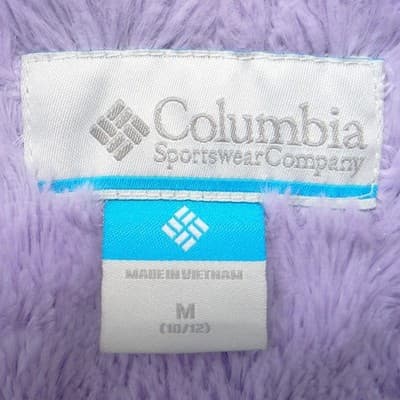 Columbia Girls Bella Cascade Hooded Quilted Puffer Jacket Purple M - Thumbnail 3