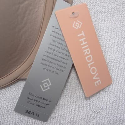 ThirdLove 24/7 Classic T-Shirt Bra Beige Nude Pleated Straps 36A 1/2 - Thumbnail 4