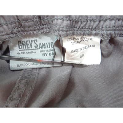 Greys Anatomy by Barco Womens Scrub Pants Grey Flare Leg Drawstring SP 2412 - Thumbnail 2