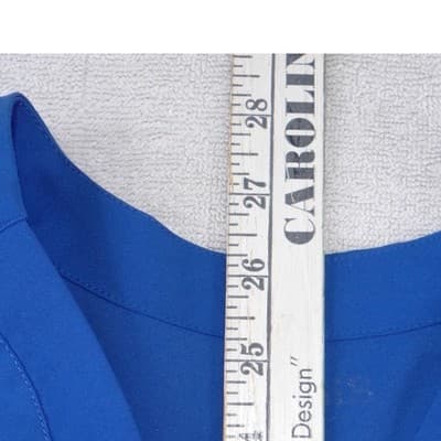 Oasis Womens Royal Blue V-Neck Scrub Top Short Sleeve Pockets Size Large - Thumbnail 8