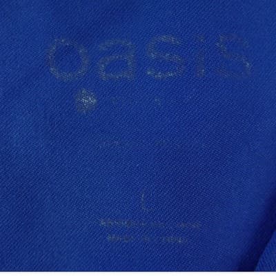 Oasis Womens Royal Blue V-Neck Scrub Top Short Sleeve Pockets Size Large - Thumbnail 2