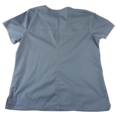 Cherokee Workwear Womens V-Neck Scrub Top Dark Gray Pockets Size XL - Thumbnail 3