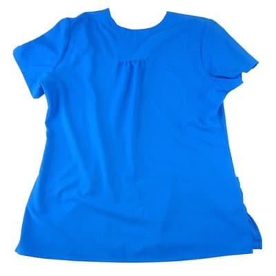 Oasis Womens Royal Blue V-Neck Scrub Top Short Sleeve Pockets Size Large - Thumbnail 4