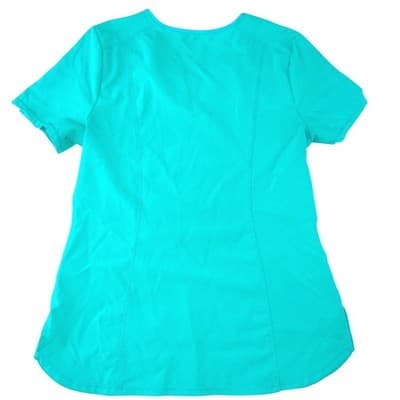 Cherokee Infinity Womens Teal Blue V-Neck Scrub Top Short Sleeve Size S - Thumbnail 3