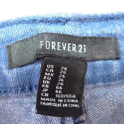 Forever 21 Womens Skinny Jeans Medium Wash Blue Mid Rise Denim Pants Size 26 - Thumbnail 2