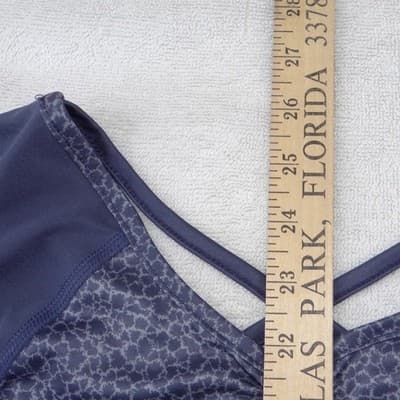 Columbia Womens Navy Blue Pebble Print Strappy Back Long Sleeve Active Top S - Thumbnail 6