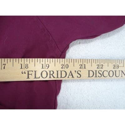 Butter-Soft Womens Scrub Set Burgundy V-Neck Top Elastic Waist Pants Size Small - Thumbnail 12