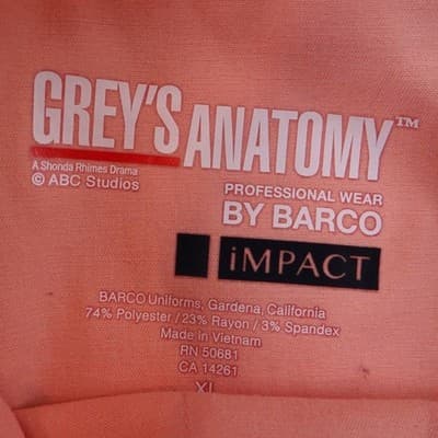 Greys Anatomy by Barco Impact Peach Scrub Pants Womens XL Drawstring Cargo - Thumbnail 2