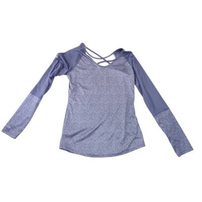 Columbia Womens Navy Blue Pebble Print Strappy Back Long Sleeve Active Top S - Thumbnail 3