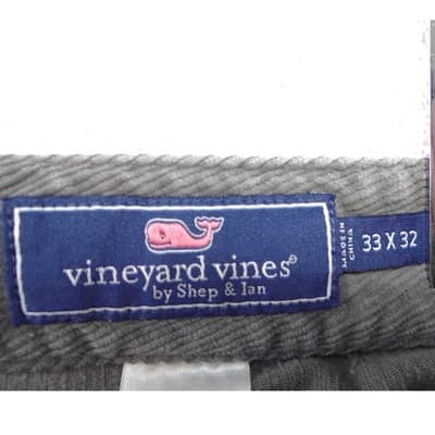 Vineyard Vines Mens Gray Corduroy Straight Leg Pants 33x32 Grey 5-Pocket - Thumbnail 2