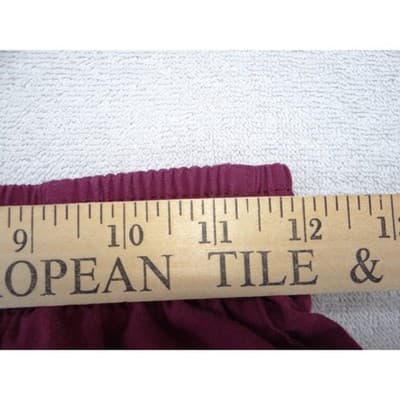 Butter-Soft Womens Scrub Set Burgundy V-Neck Top Elastic Waist Pants Size Small - Thumbnail 9
