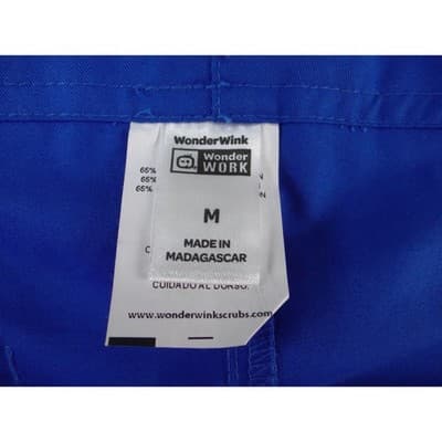 WonderWink WonderWORK Womens Scrub Pants Blue Cargo Pocket Drawstring Medium - Thumbnail 4