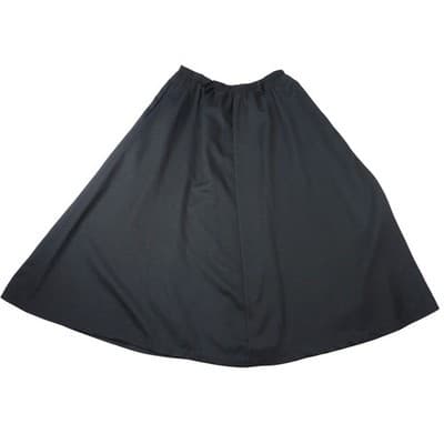 Vintage Lady Manhattan Black Midi Skirt Elastic Waist Size 12 Polyester Rayon - Thumbnail 4