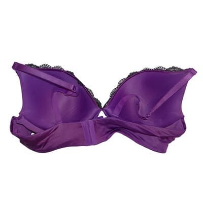 Cacique Intimates Purple Satin Black Lace Underwire Bra 44B Lane Bryant - Thumbnail 3