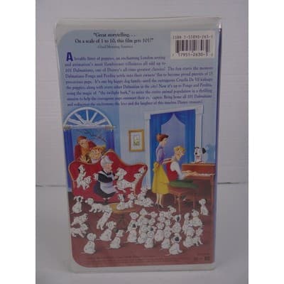 Walt Disney 101 Dalmatians VHS The Classics Black Diamond Clamshell TESTED - Thumbnail 3