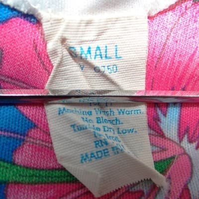 Vintage 70s Floral Zip Front Robe Housecoat Pink Blue White Small 1967 - Thumbnail 2