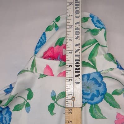 Vintage 70s Floral Zip Front Robe Housecoat Pink Blue White Small 1967 - Thumbnail 7
