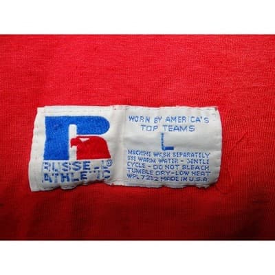 VTG Russell Athletic Men Red Blue Stripe Tank Top Athletic Fit Sz Large USA Made - Thumbnail 2