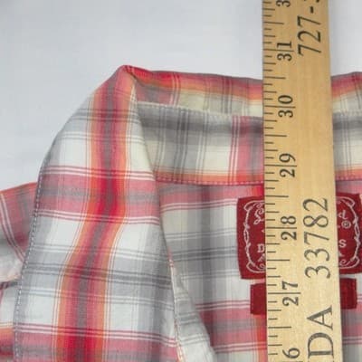 Lucky Brand Mens Red Plaid Western Pearl Snap Long Sleeve Shirt Medium - Thumbnail 7