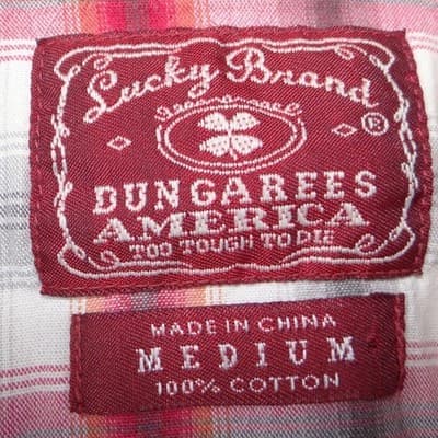 Lucky Brand Mens Red Plaid Western Pearl Snap Long Sleeve Shirt Medium - Thumbnail 2
