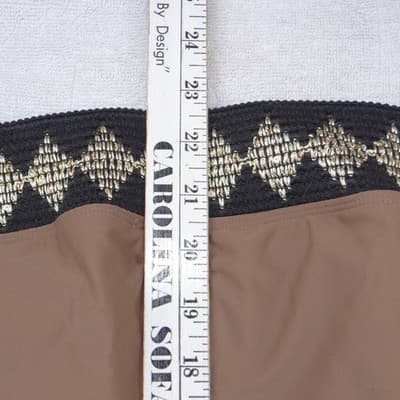 Womens Strapless One Piece Swimsuit Brown Gold Embroidered Sequin Medium - Thumbnail 5