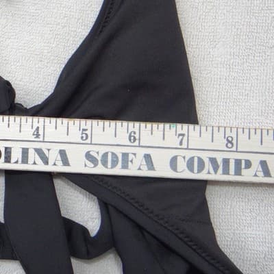 Aerie Womens Black Cutout Front Tie Halter One Piece Swimsuit XS RN54485 - Thumbnail 4