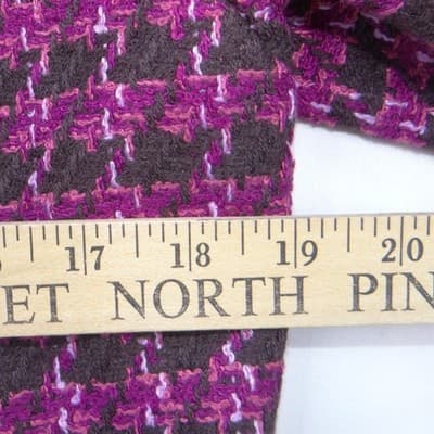 One World Womens Purple Brown Houndstooth Cropped Open Front Jacket Large 1988 - Thumbnail 5
