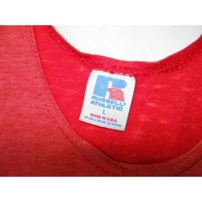 VTG Russell Athletic Men Red Blue Stripe Tank Top Athletic Fit Sz Large USA Made - Thumbnail 3