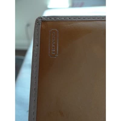 Coach Soho Buckle Trifold Wallet Off-White Leather Tan Stitching 2383 - Thumbnail 3