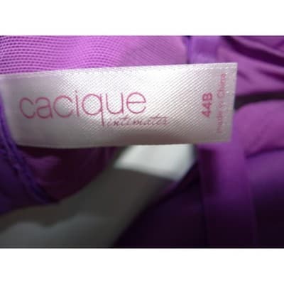 Cacique Intimates Purple Satin Black Lace Underwire Bra 44B Lane Bryant - Thumbnail 2