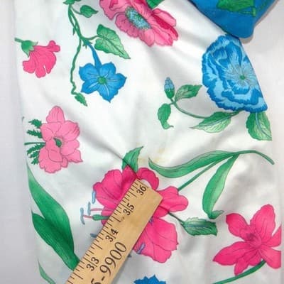 Vintage 70s Floral Zip Front Robe Housecoat Pink Blue White Small 1967 - Thumbnail 4
