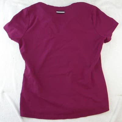 Koi Next Gen Womens Scrub Top Medium Purple V-Neck Chest Pocket Stretch 2410 - Thumbnail 5