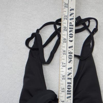 Aerie Womens Black Cutout Front Tie Halter One Piece Swimsuit XS RN54485 - Thumbnail 5