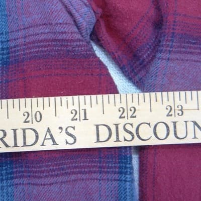 Eddie Bauer Mens Large Red Blue Plaid Flannel Button Down Shirt Long Sleeve - Thumbnail 4