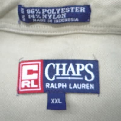 Chaps Ralph Lauren Mens XXL Khaki Tan Long Sleeve Button Down Shirt Microtexture - Thumbnail 2
