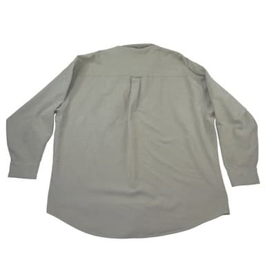 Chaps Ralph Lauren Mens XXL Khaki Tan Long Sleeve Button Down Shirt Microtexture - Thumbnail 3