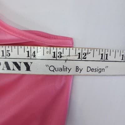 Vintage Princess Lingerie Pink Satin Nightgown Pearl Buttons Sheer Trim Size L - Thumbnail 14